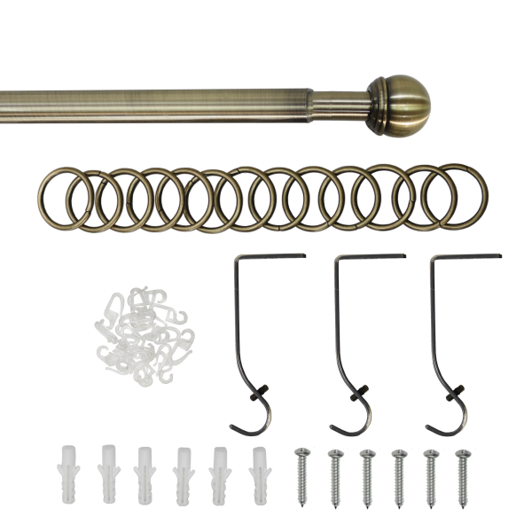 Карниз телескопический однорядный, металл, Классика, Золото антик, 160-320см Карниз телескопический однорядный, металл, Классика, Золото антик, 160-320см