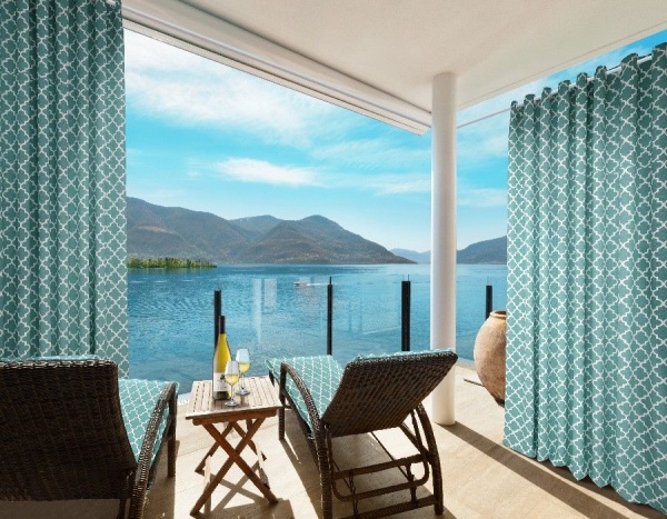 Штора на люверсах, "Morocco" 136х270 светло-синий Штора на люверсах, "Morocco" 136х270 светло-синий