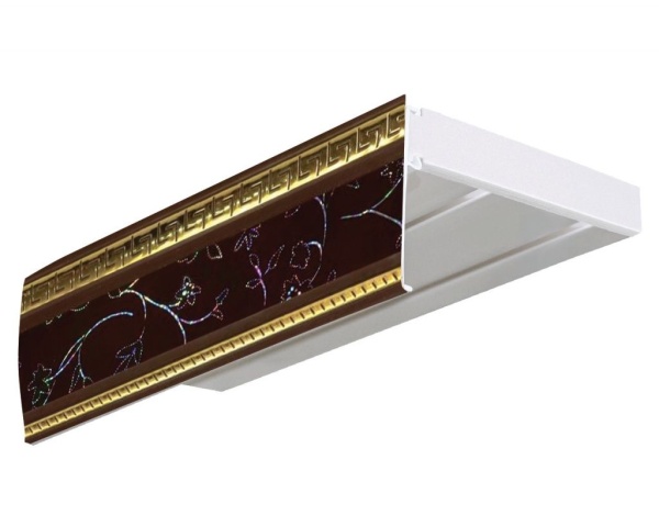 Карниз эконом+ в сборе 2-х рядный, "антик" инкрустация бордо Карниз эконом+ в сборе 2-х рядный, "антик" инкрустация бордо