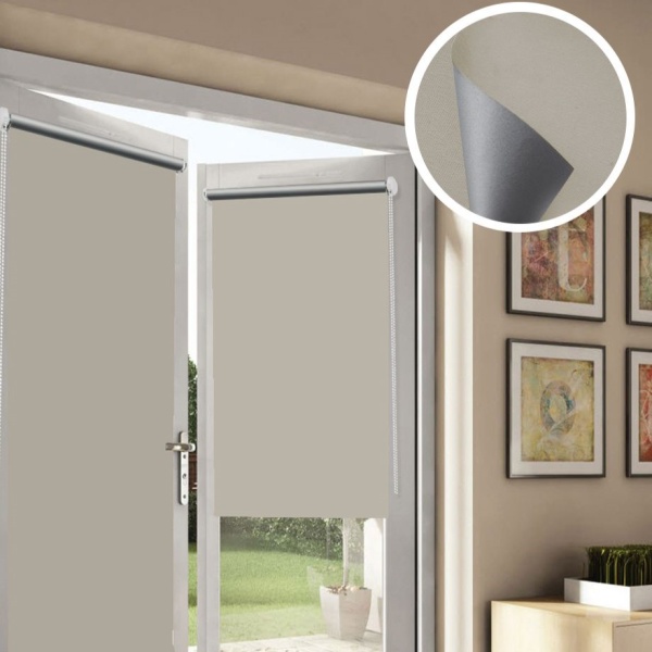 Рулонные шторы блэкаут отражающий Латте для балконной двери Рулонные шторы блэкаут отражающий Латте для балконной двери