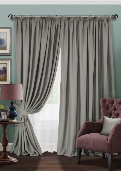 Комплект штор Блэкаут "Blackout-SH" 2 шт 220х270/500х270 серый Комплект штор Блэкаут "Blackout-SH" 2 шт 220х270/500х270 серый