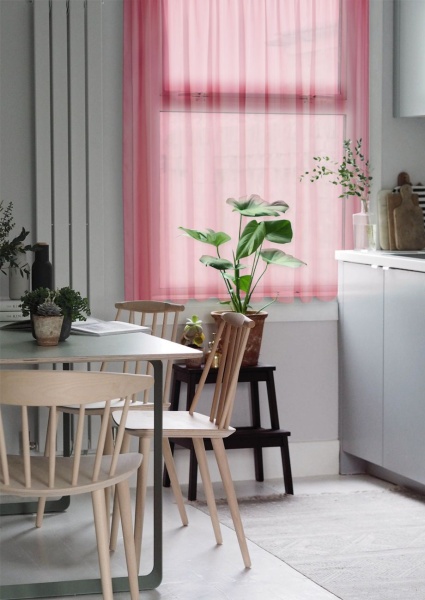 Тюль на тесьме "Миа" 140х150 розовый Тюль на тесьме "Миа" 140х150 розовый