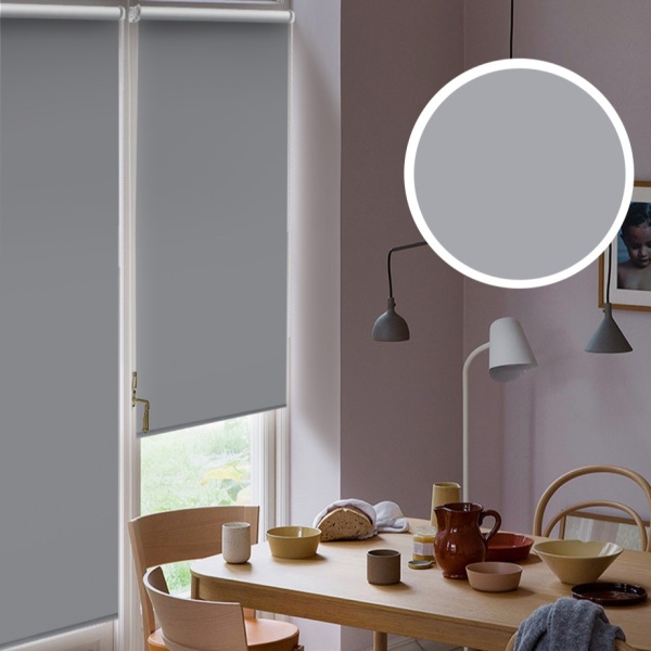 Рулонные шторы блэкаут LUX для балконной двери цвет серый Рулонные шторы блэкаут LUX для балконной двери цвет серый