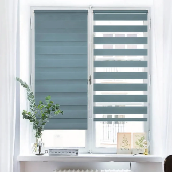 Рулонные шторы день ночь цвет бирюзовый Рулонные шторы день ночь цвет бирюзовый