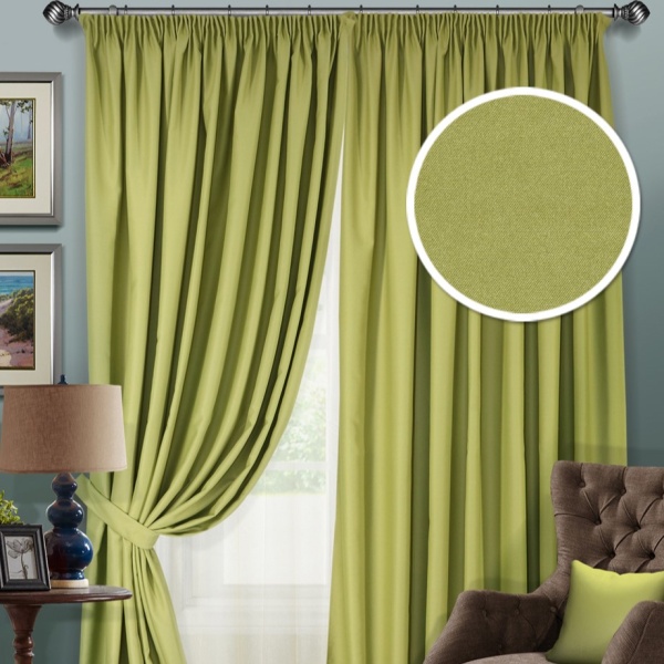Комплект штор Блэкаут "Blackout-SH" 2 шт 220х280/500х280 зеленый Комплект штор Блэкаут "Blackout-SH" 2 шт 220х280/500х280 зеленый