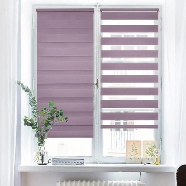 Рулонные шторы день ночь цвет фиолетовый Рулонные шторы день ночь цвет фиолетовый
