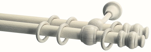 Карниз двухрядный (Беленый дуб) D28, наконечник Стандарт Карниз двухрядный (Беленый дуб) D28, наконечник Стандарт