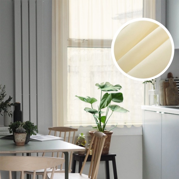 Тюль на тесьме "Миа" 140х150 бежевый Тюль на тесьме "Миа" 140х150 бежевый