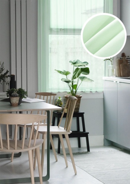 Тюль на тесьме "Миа" 140х150 светло-зеленый Тюль на тесьме "Миа" 140х150 светло-зеленый