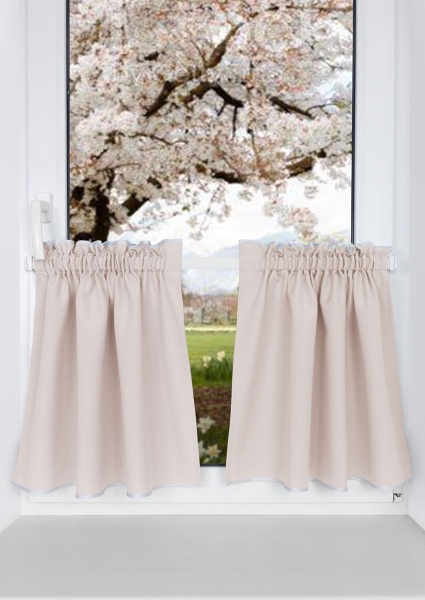 2 шторы кафе на кухню 65х60 см Kauffort Helena цвет экрю 2 шторы кафе на кухню 65х60 см Kauffort Helena цвет экрю