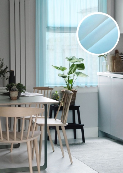 Тюль на тесьме "Миа" 140х150 голубой Тюль на тесьме "Миа" 140х150 голубой