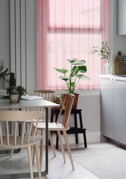 Тюль на тесьме "Миа" 140х150 светло-розовый Тюль на тесьме "Миа" 140х150 светло-розовый