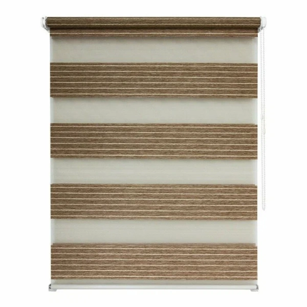 Рулонные шторы день ночь УЮТ Манчестер цвет коричневый Рулонные шторы день ночь УЮТ Манчестер цвет коричневый