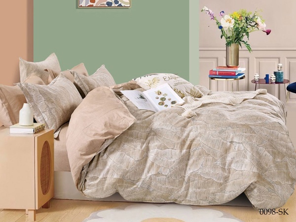 Cleo сатин набивной "Satin de Luxe" евро 200*220 цвет бежевый Cleo сатин набивной "Satin de Luxe" евро 200*220 цвет бежевый