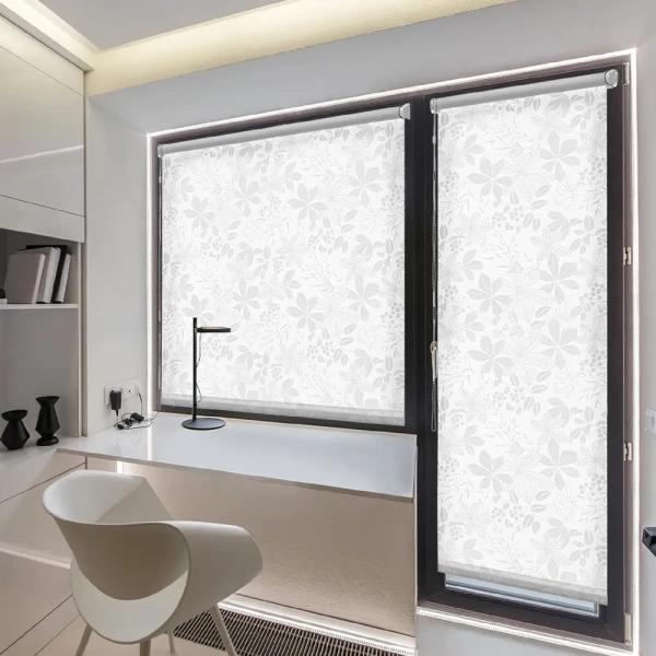 Рулонные шторы с принтом Тоник для балконной двери цвет белый Рулонные шторы с принтом Тоник для балконной двери цвет белый