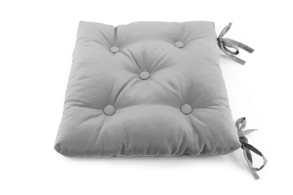 Подушка на стул с завязками 40x40 см JUPITER цвет серый Подушка на стул с завязками 40x40 см JUPITER цвет серый