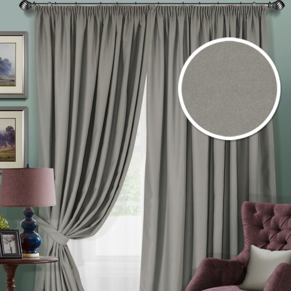 Комплект штор Блэкаут "Blackout-SH" 2 шт 220х270/500х270 серый Комплект штор Блэкаут "Blackout-SH" 2 шт 220х270/500х270 серый