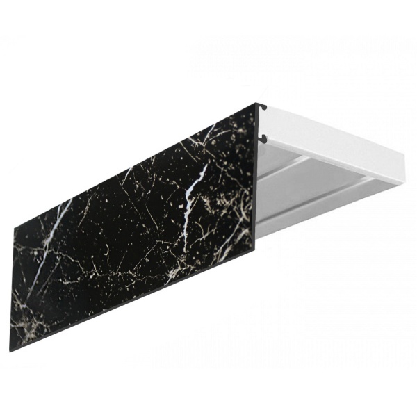 Карниз Эконом+ в сборе 2-х рядный, "Черный мрамор", 7см Карниз Эконом+ в сборе 2-х рядный, "Черный мрамор", 7см