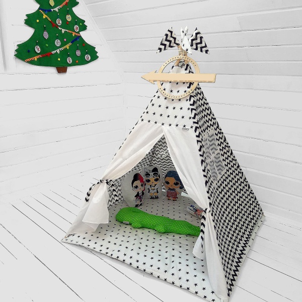 Вигвам для детей 'Зигзаг черный' Вигвам для детей 'Зигзаг черный'