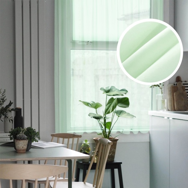 Тюль на тесьме "Миа" 140х150 светло-зеленый Тюль на тесьме "Миа" 140х150 светло-зеленый