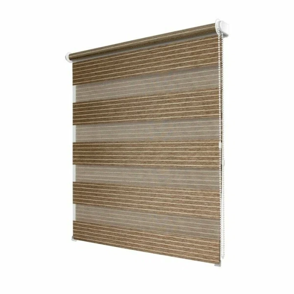 Рулонные шторы день ночь УЮТ Манчестер цвет коричневый Рулонные шторы день ночь УЮТ Манчестер цвет коричневый