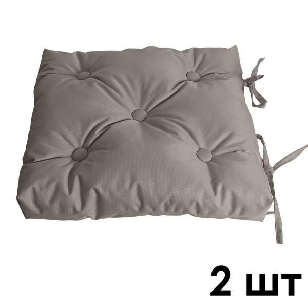 Комплект подушек на стул 40х40 см Оксфорд 4 шт цвет серый Комплект подушек на стул 40х40 см Оксфорд 4 шт цвет серый