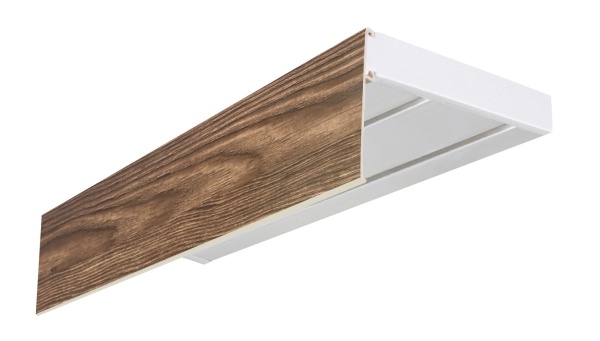 Карниз эконом+ в сборе 2-х рядный, "Ясень шимо темный" 5 см Карниз эконом+ в сборе 2-х рядный, "Ясень шимо темный" 5 см