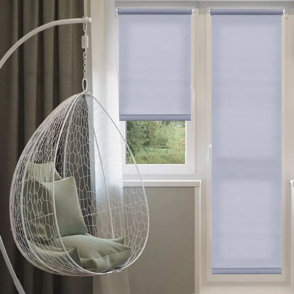 Рулонные шторы однотонные Бонд для балконной двери цвет серый Рулонные шторы однотонные Бонд для балконной двери цвет серый