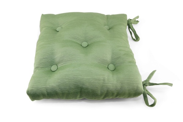 Подушка на стул с завязками 40x40 см OTOMAN цвет зеленый Подушка на стул с завязками 40x40 см OTOMAN цвет зеленый