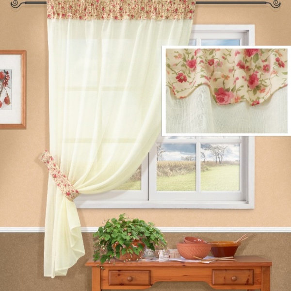 Штора на тесьме "Village B" 150х170 желтый Штора на тесьме "Village B" 150х170 желтый