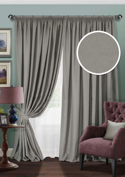 Комплект штор Блэкаут "Blackout-SH" 2 шт 220х270/500х270 серый Комплект штор Блэкаут "Blackout-SH" 2 шт 220х270/500х270 серый