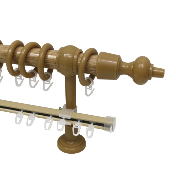 Карниз Эконом двухрядный (МЕТАЛЛ/ПЛАСТИК) бук Карниз Эконом двухрядный (МЕТАЛЛ/ПЛАСТИК) бук