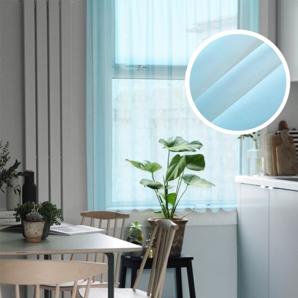 Тюль на тесьме "Миа" 140х150 голубой Тюль на тесьме "Миа" 140х150 голубой