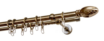 Карниз 2-х рядный гладкий ∅20/16мм, бронза, 140 см, Дали Карниз 2-х рядный гладкий ∅20/16мм, бронза, 140 см, Дали