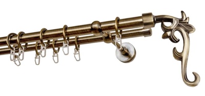 Карниз 2-х рядный гладкий ∅20/16мм, бронза, 140 см, Лиана Карниз 2-х рядный гладкий ∅20/16мм, бронза, 140 см, Лиана