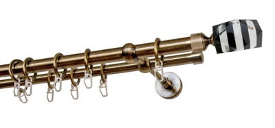 Карниз 2-х рядный гладкий ∅20/16мм, бронза, 140 см, Карамель Карниз 2-х рядный гладкий ∅20/16мм, бронза, 140 см, Карамель