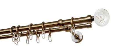 Карниз 2-х рядный гладкий ∅20/16мм, бронза, 140 см, ШарГелий Карниз 2-х рядный гладкий ∅20/16мм, бронза, 140 см, ШарГелий