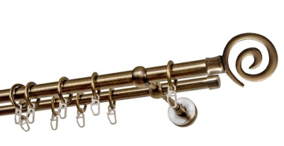 Карниз 2-х рядный гладкий ∅20/16мм, бронза, 140 см, Флеско Карниз 2-х рядный гладкий ∅20/16мм, бронза, 140 см, Флеско