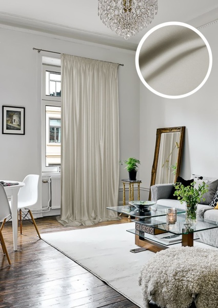 Портьера на тесьме "Lindor-SH" 200х280 светло-серый Портьера на тесьме "Lindor-SH" 200х280 светло-серый