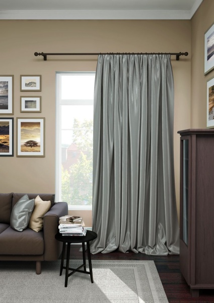 Портьера на тесьме "Avery" 200х280 серый Портьера на тесьме "Avery" 200х280 серый