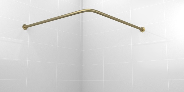 Карниз для душа, поддона 90x90см (Штанга 20мм) Г-образный, угловой. Усиленный. Бронза Карниз для душа, поддона 90x90см (Штанга 20мм) Г-образный, угловой. Усиленный. Бронза