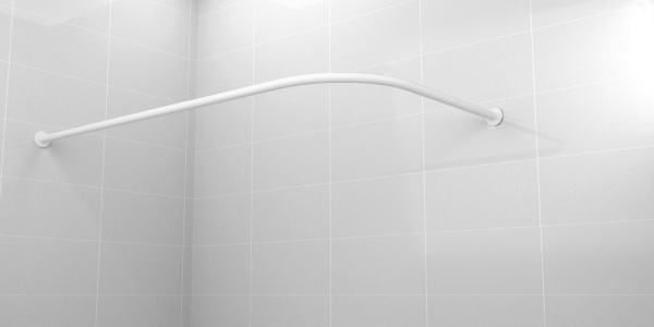 Карниз для ванной 120x70см (Штанга 20мм) Г-образный, угловой. Усиленный. Белый Карниз для ванной 120x70см (Штанга 20мм) Г-образный, угловой. Усиленный. Белый