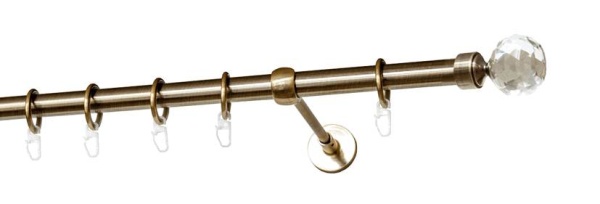 Однорядный гладкий карниз ШарОгран ∅16мм Бронза Однорядный гладкий карниз ШарОгран ∅16мм Бронза