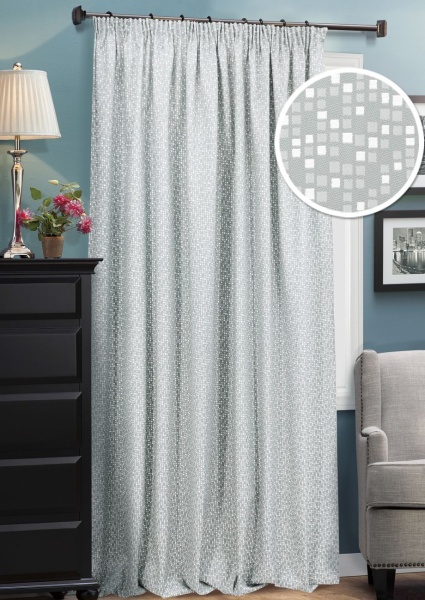 Портьера на тесьме "Domino" 220х270 серый Портьера на тесьме "Domino" 220х270 серый