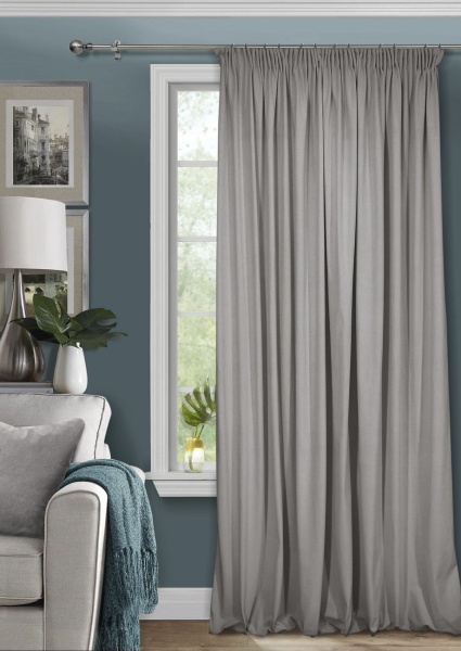 Штора на тесьме 250х300 Pudra с подхватом цвет серый Штора на тесьме 250х300 Pudra с подхватом цвет серый