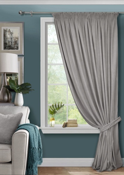 Штора на тесьме 200х270 Pudra с подхватом цвет серый Штора на тесьме 200х270 Pudra с подхватом цвет серый