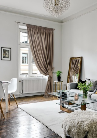 Портьера на тесьме "Lindor-SH" 200х280 светло-коричневый Портьера на тесьме "Lindor-SH" 200х280 светло-коричневый