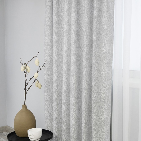 Штора на тесьме "Сабина" 160х270 цвет нежно-серый Штора на тесьме "Сабина" 160х270 цвет нежно-серый