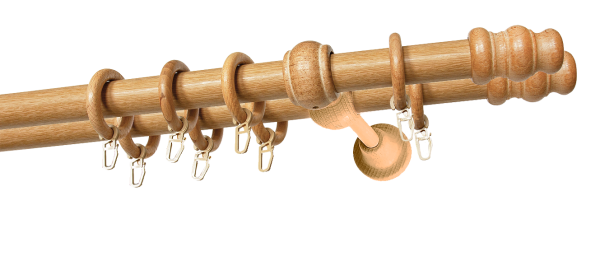 Карниз двухрядный (Светлый дуб) D28, наконечник Стандарт Карниз двухрядный (Светлый дуб) D28, наконечник Стандарт