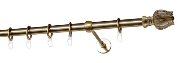 Однорядный гладкий карниз Тюльпан ∅16мм Бронза Однорядный гладкий карниз Тюльпан ∅16мм Бронза